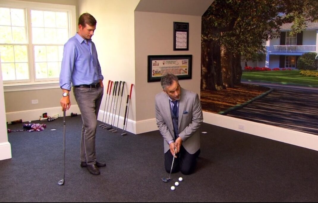 Webb's putting area on an episode of Feherty on the Golf Channel.