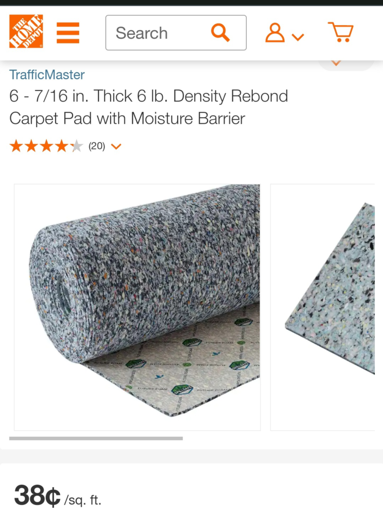 TrafficMaster 6 - 7/16 in. Thick 6 lb. Density Rebond Carpet Pad