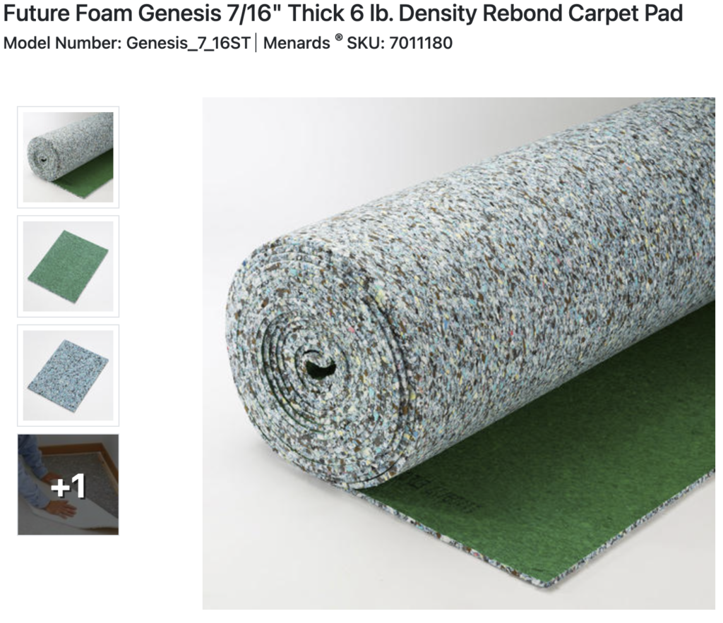 Future Foam Genesis underlayments for DIY putting green.