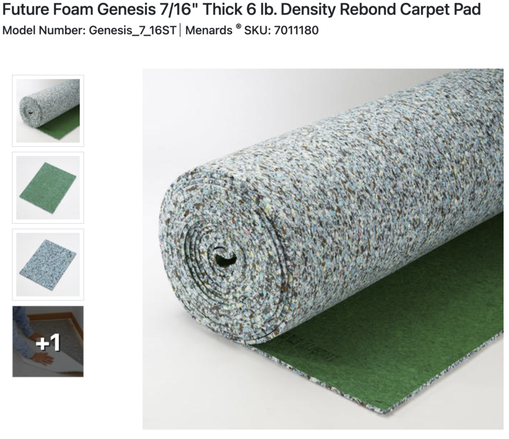 Contractor 6 7/16 in. Thick 6 lb. Density Carpet Pad