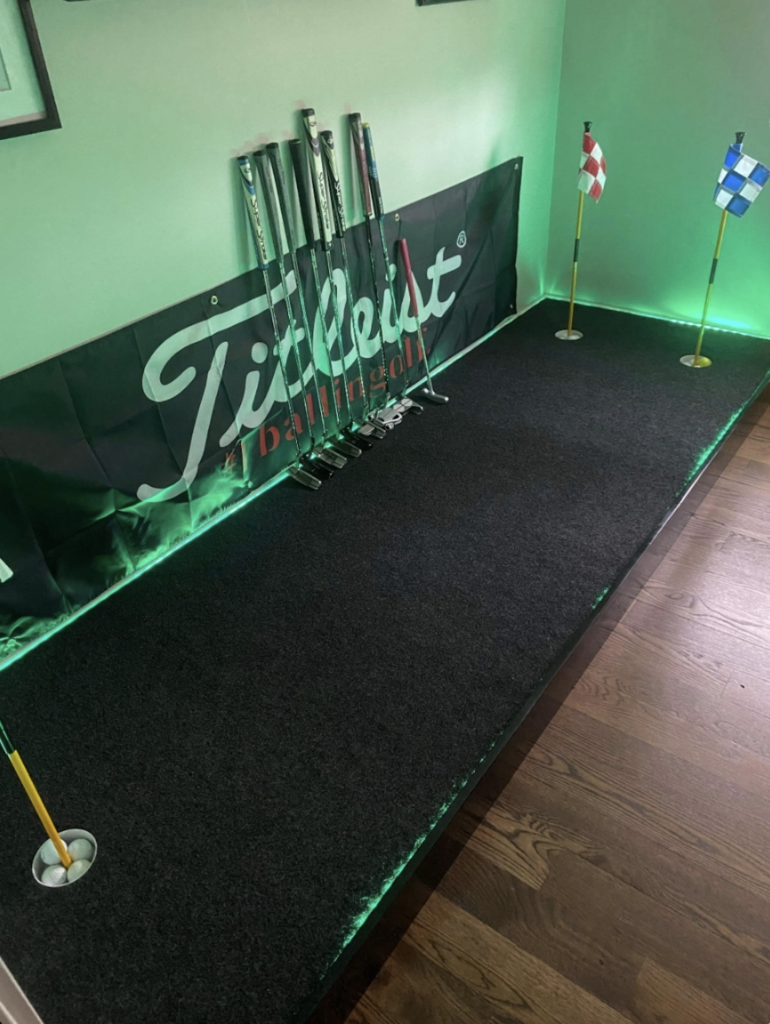 Finished indoor putting green example